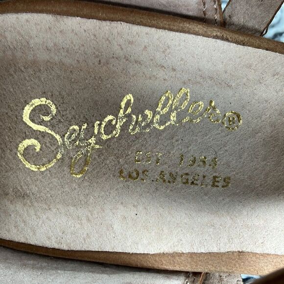 SEYCHELLES 8.5 Ankle Bootie Woven Strappy Weave CrissCross w/Low Chun… - Picture 2 of 10